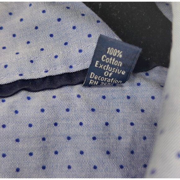 Tommy Hilfiger Blue with dots Regular Fit Button Up Size 2XL - Picture 4 of 11